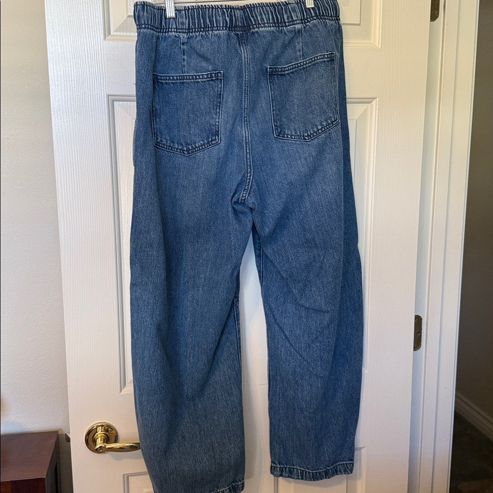 GAP Barrel Jeans with drawstring Size 16 Long - Picture 3 of 4